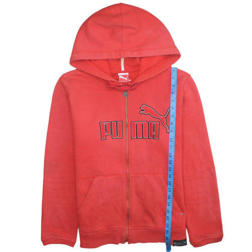 Puma Men Red Full Zip Hoodie S Fleece Regular Sportswear
