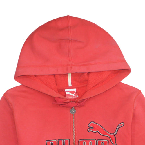 Puma Men Red Full Zip Hoodie S Fleece Regular Sportswear