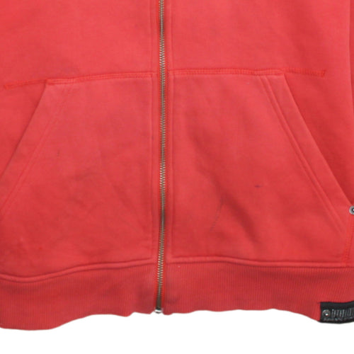 Puma Men Red Full Zip Hoodie S Fleece Regular Sportswear