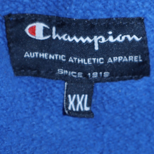 Champion Men's Blue Pullover Hoodie 2XL Athletic Fleece Sweatshirt