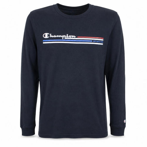 Champion Men's Black Long Sleeve Graphic Logo T-Shirt Size S