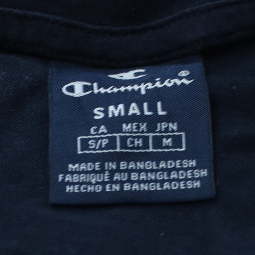 Champion Men's Black Long Sleeve Graphic Logo T-Shirt Size S