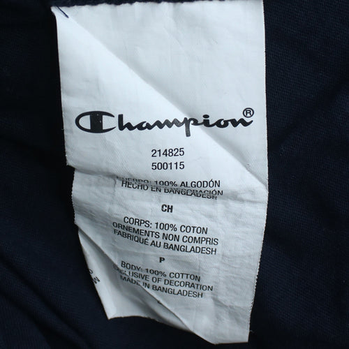 Champion Men's Black Long Sleeve Graphic Logo T-Shirt Size S