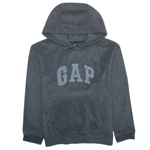GAP Men's Grey Pullover Hoodie Medium Regular Fit Fleece Logo Sweatshirt