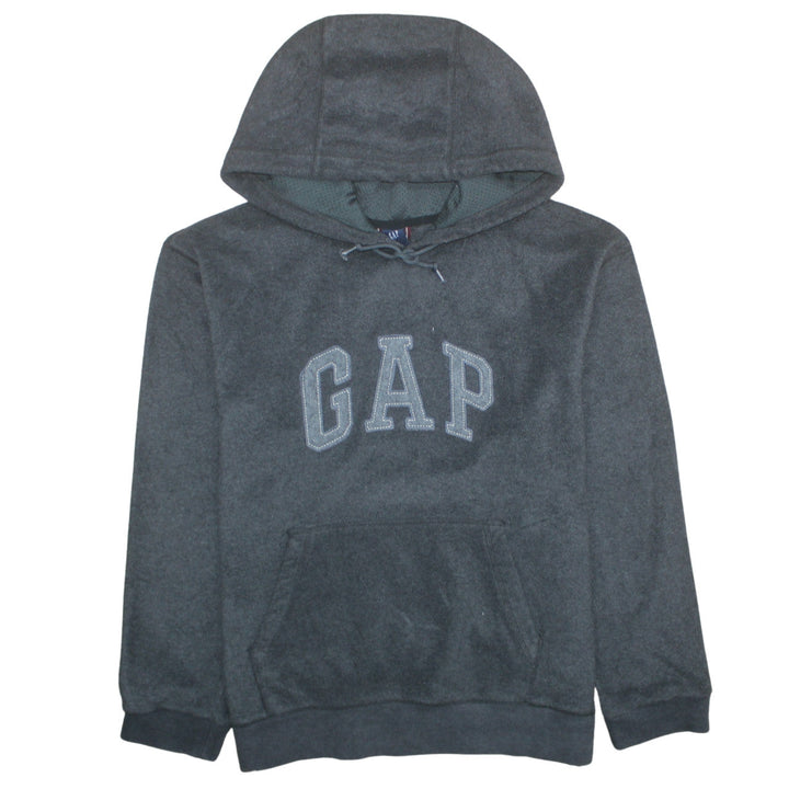 GAP Men's Grey Pullover Hoodie Medium Regular Fit Fleece Logo Sweatshirt