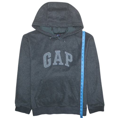 GAP Men's Grey Pullover Hoodie Medium Regular Fit Fleece Logo Sweatshirt