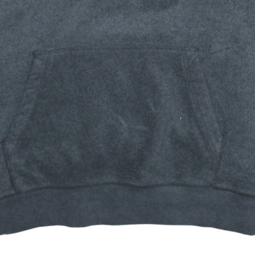 GAP Men's Grey Pullover Hoodie Medium Regular Fit Fleece Logo Sweatshirt