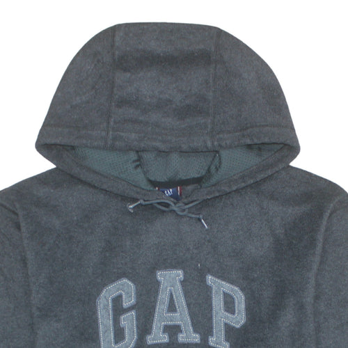 GAP Men's Grey Pullover Hoodie Medium Regular Fit Fleece Logo Sweatshirt