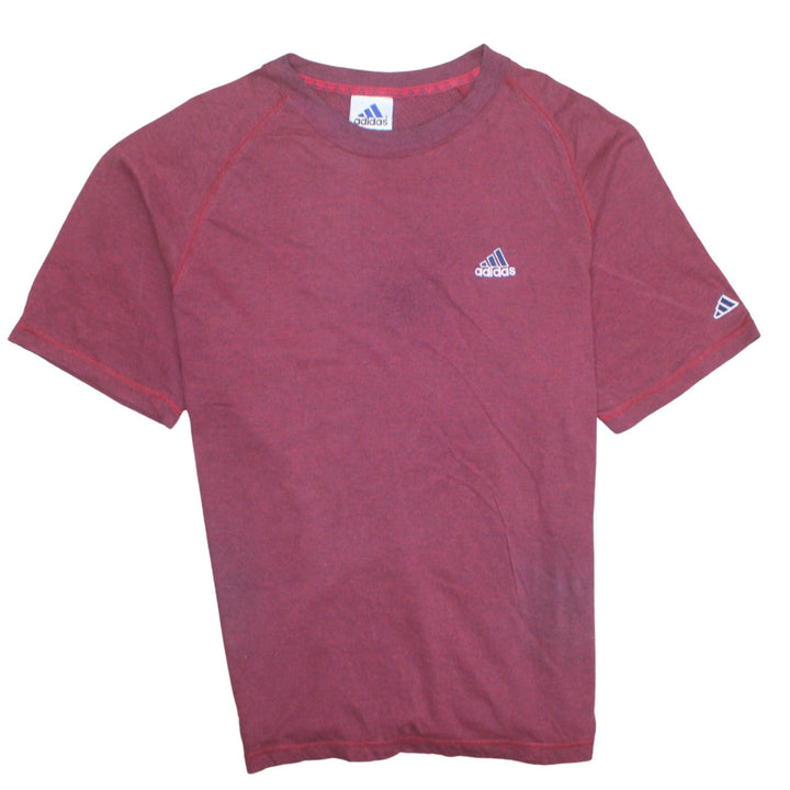 Adidas Men's Red Crew Neck Short Sleeve Cotton Blend T-Shirt Size L