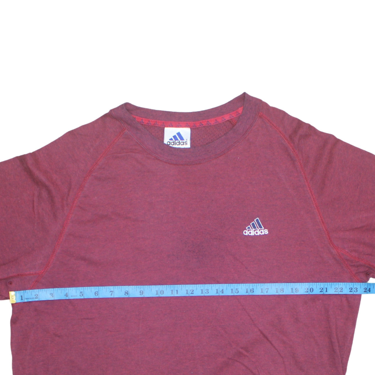 Adidas Men's Red Crew Neck Short Sleeve Cotton Blend T-Shirt Size L