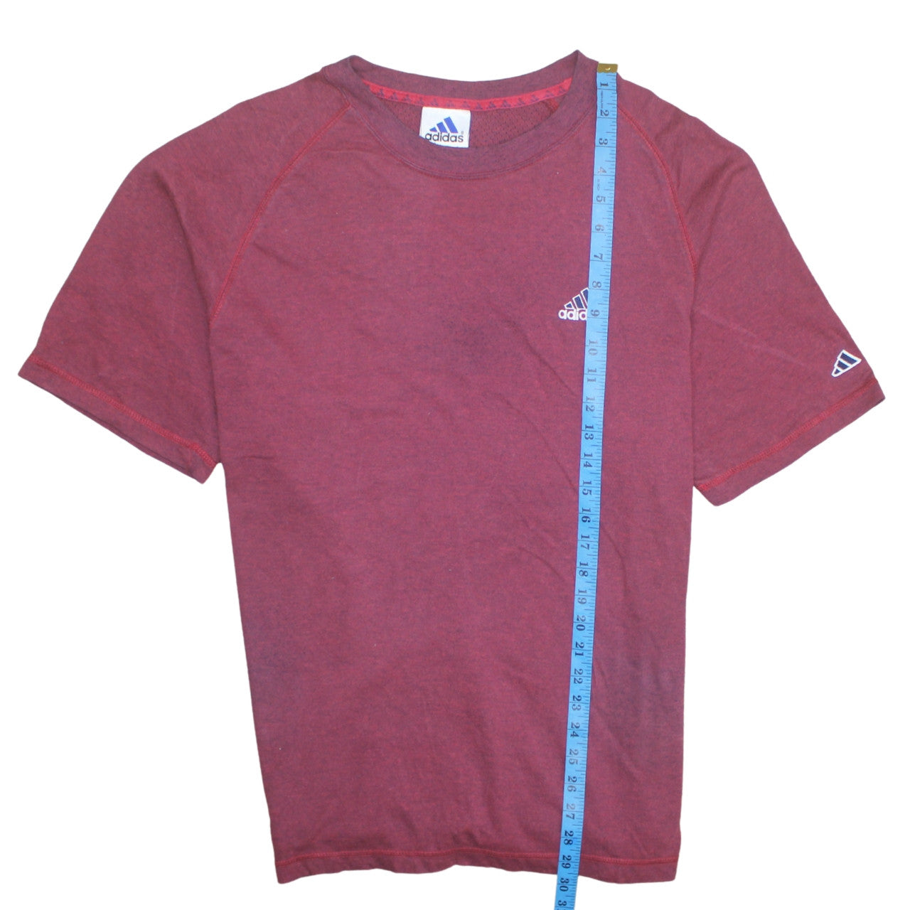 Adidas Men's Red Crew Neck Short Sleeve Cotton Blend T-Shirt Size L