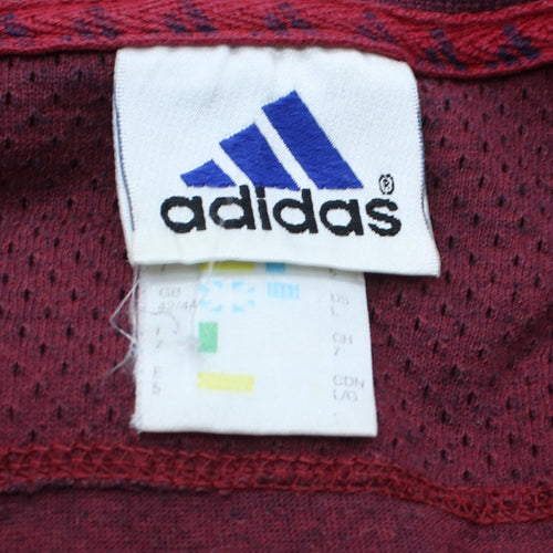 Adidas Men's Red Crew Neck Short Sleeve Cotton Blend T-Shirt Size L