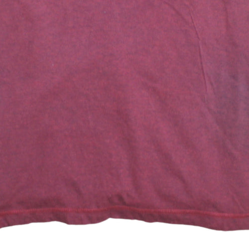 Adidas Men's Red Crew Neck Short Sleeve Cotton Blend T-Shirt Size L