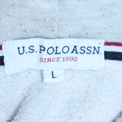 U.S. Polo Assn. Men's Grey Full Zip Hoodie Size L Casual Fleece
