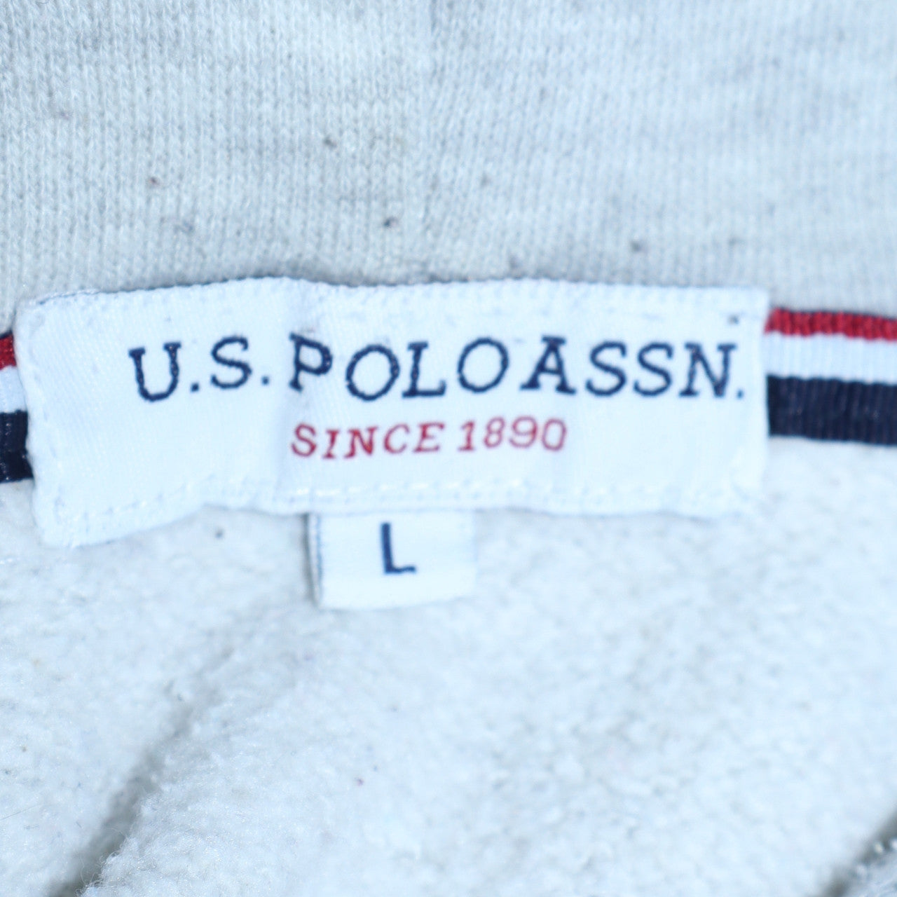 U.S. Polo Assn. Men's Grey Full Zip Hoodie Size L Casual Fleece