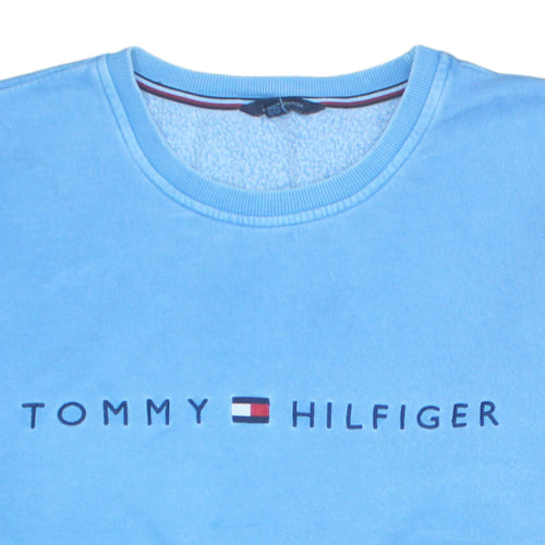 Tommy Hilfiger Men's Blue 2XL Pullover Sweatshirt Classic Logo Crew Neck