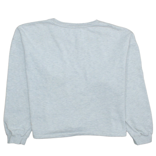 Diesel Womens Grey Pullover Sweatshirt L Logo Crew Neck Casual