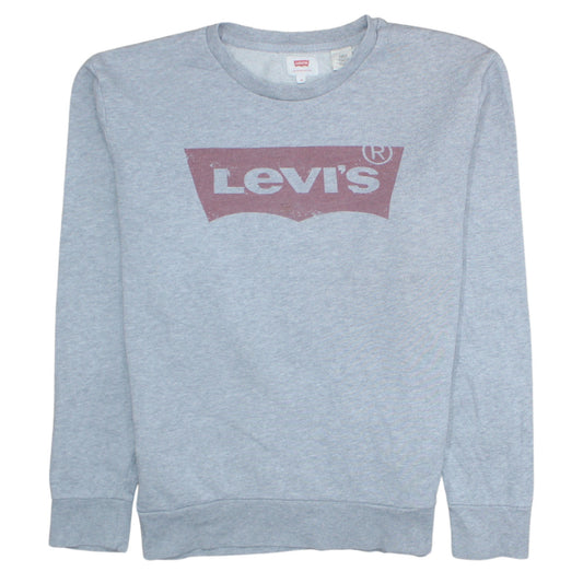 Levi's Men's Grey Crew Neck Logo Sweatshirt M Regular Fit