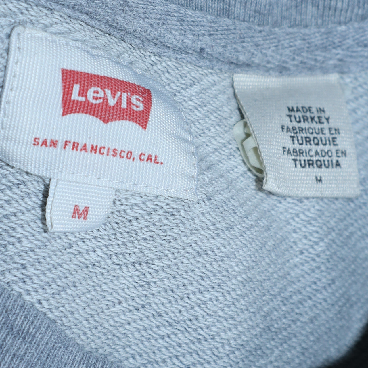 Levi's Men's Grey Crew Neck Logo Sweatshirt M Regular Fit