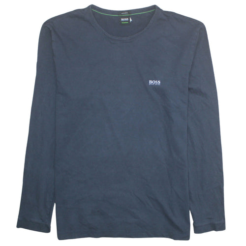 Hugo Boss Men's Blue Long Sleeve Regular Fit Cotton T-Shirt L