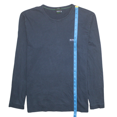 Hugo Boss Men's Blue Long Sleeve Regular Fit Cotton T-Shirt L