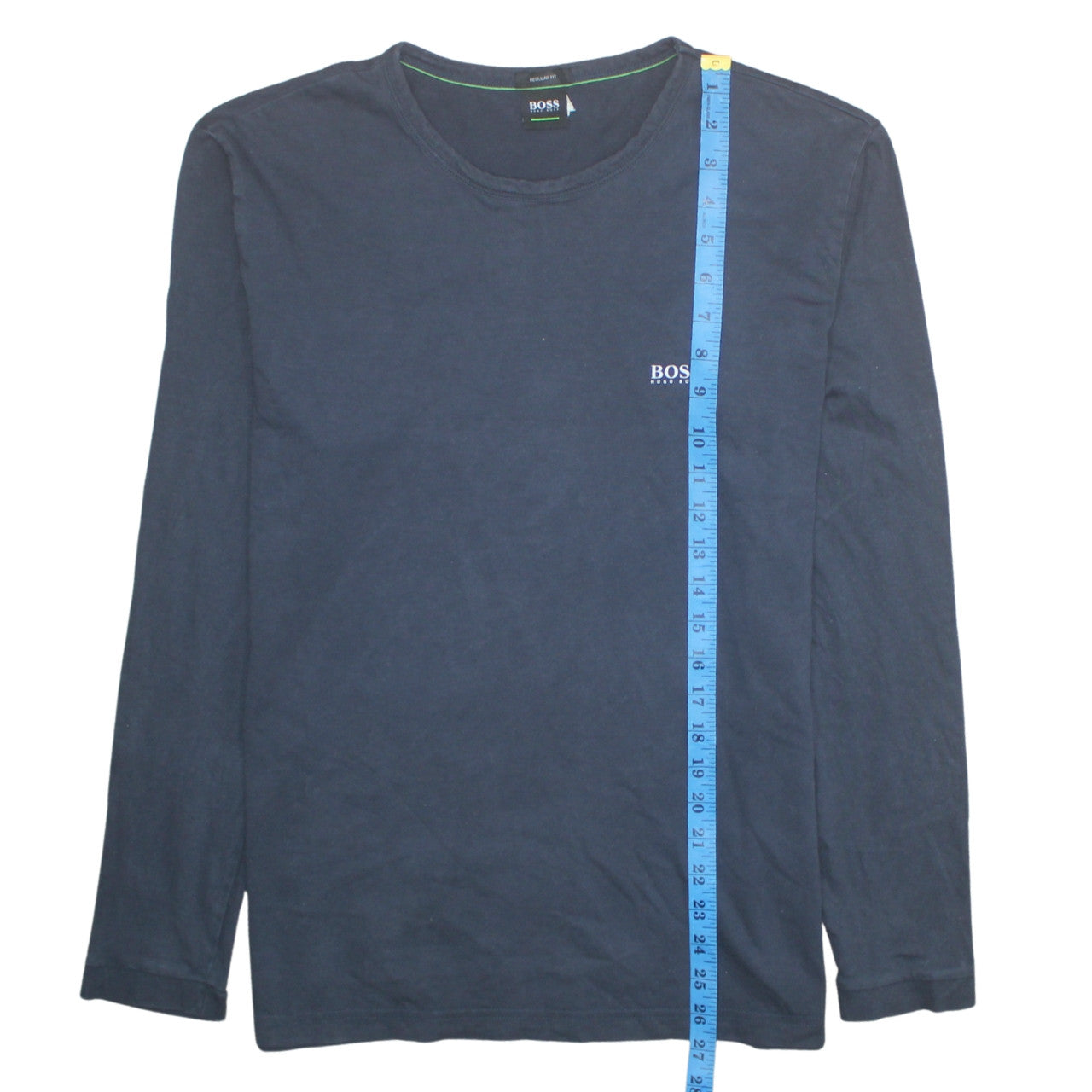 Hugo Boss Men's Blue Long Sleeve Regular Fit Cotton T-Shirt L