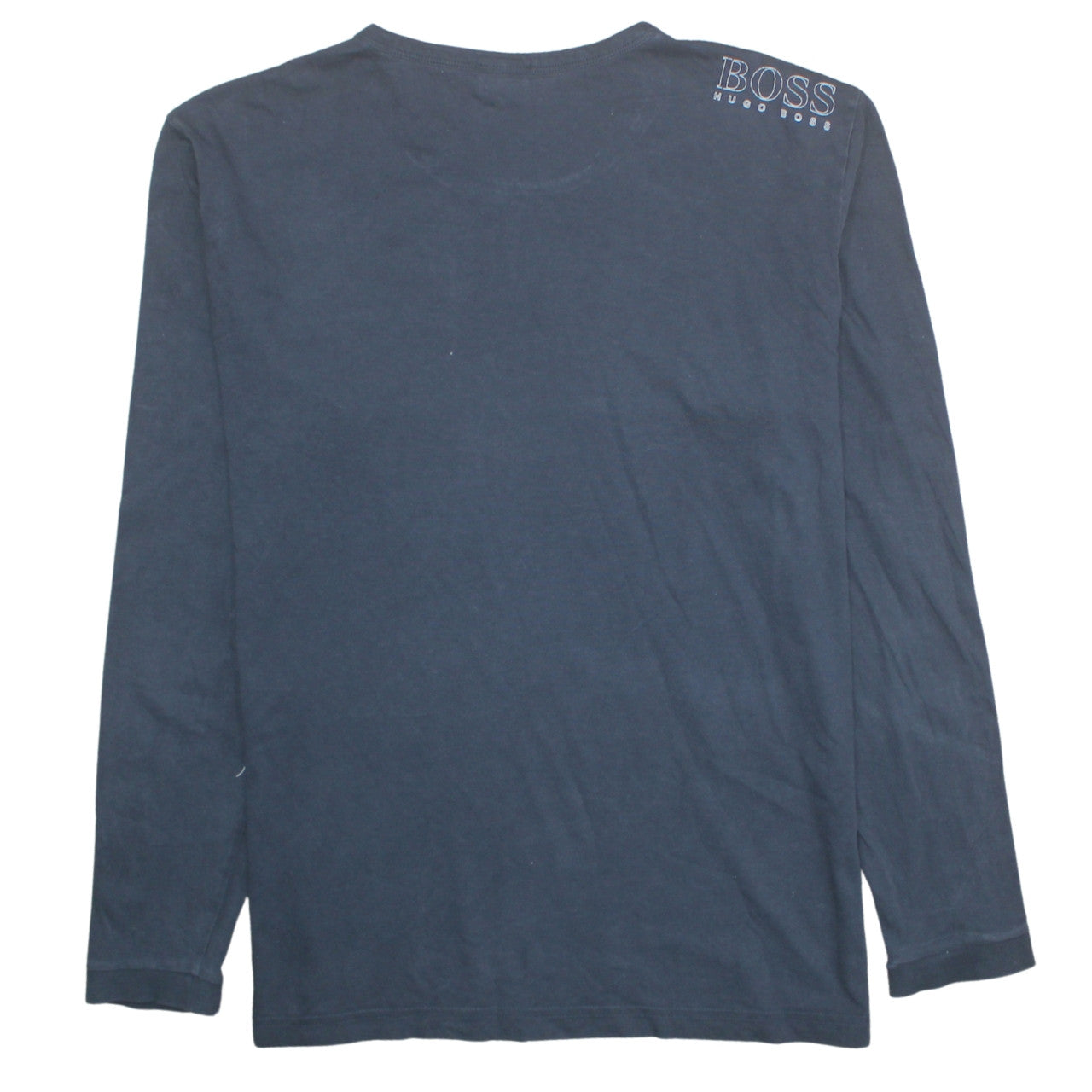 Hugo Boss Men's Blue Long Sleeve Regular Fit Cotton T-Shirt L