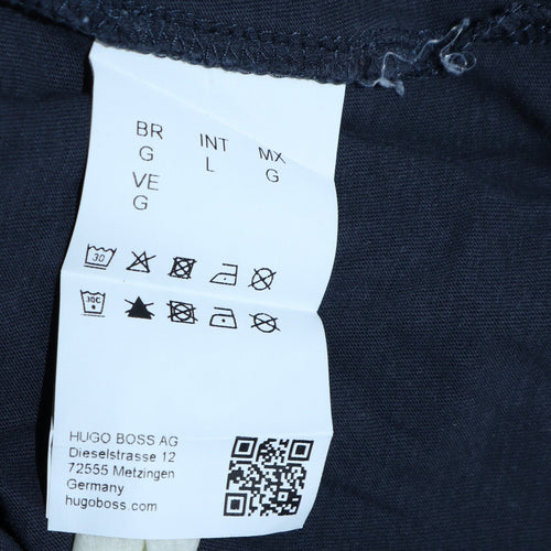 Hugo Boss Men's Blue Long Sleeve Regular Fit Cotton T-Shirt L