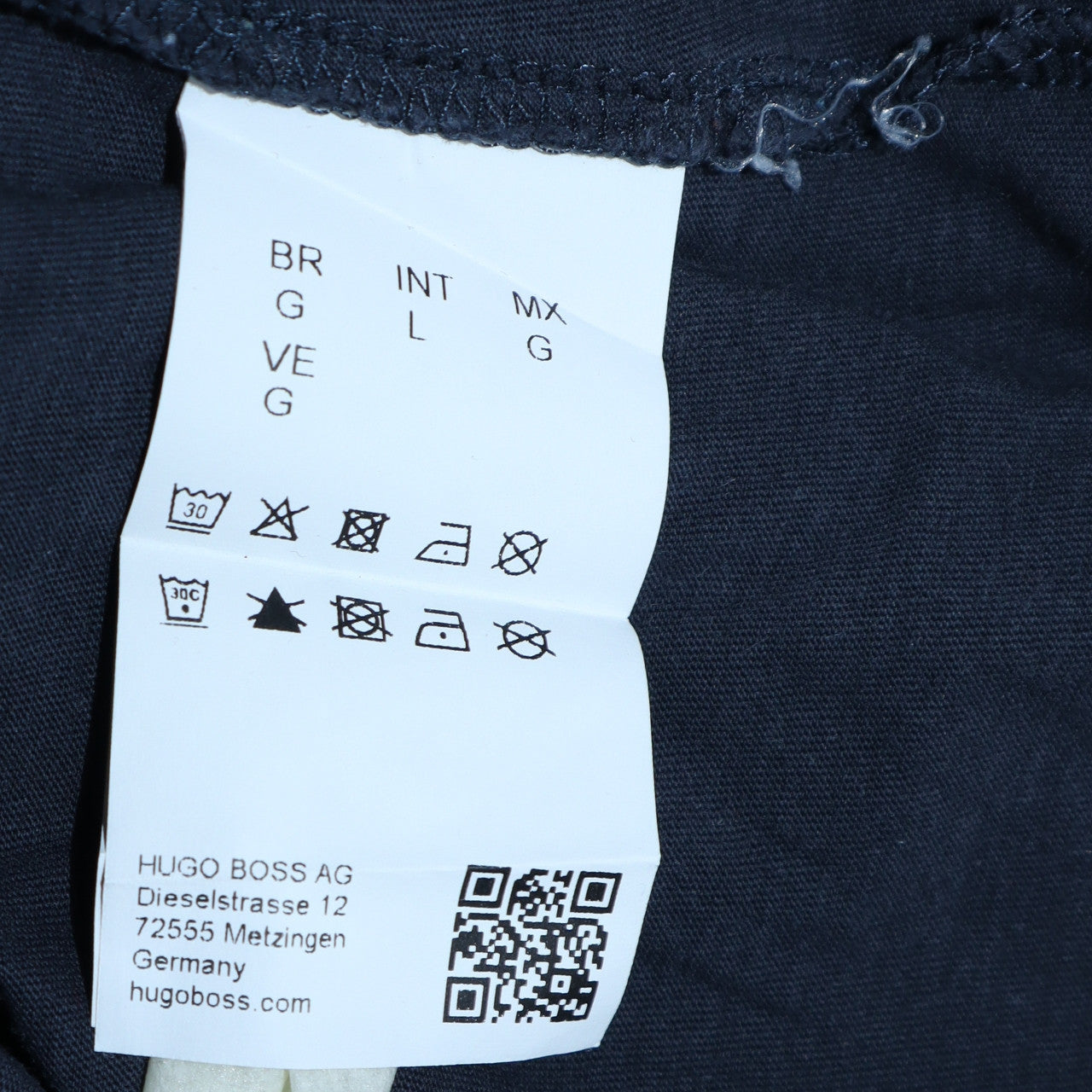 Hugo Boss Men's Blue Long Sleeve Regular Fit Cotton T-Shirt L