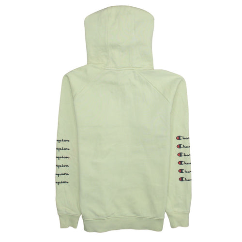 Champion Women's Yellow Pullover Hoodie Small Cotton Logo Jumper