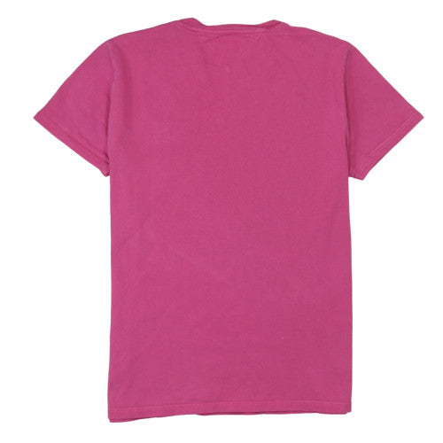 Tommy Jeans Womens Pink Cotton Short Sleeve Crew Neck T-Shirt L