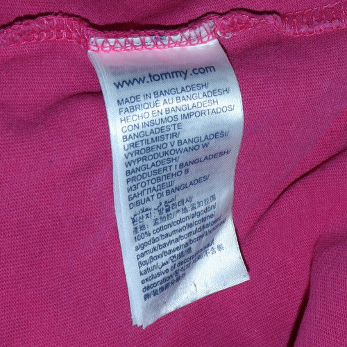 Tommy Jeans Womens Pink Cotton Short Sleeve Crew Neck T-Shirt L