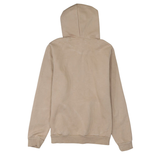Puma Womens Beige Pullover Hoodie L Logo Print Casual Cotton Blend
