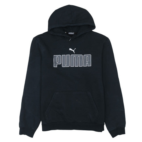 Puma Men's Black Pullover Hoodie Large Logo Sweatshirt