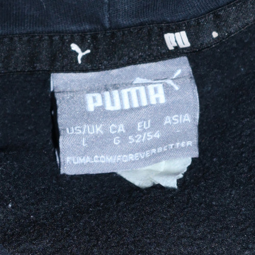 Puma Men's Black Pullover Hoodie Large Logo Sweatshirt