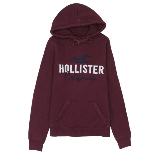 Hollister Womens Burgundy Pullover Hoodie XS Cotton Blend