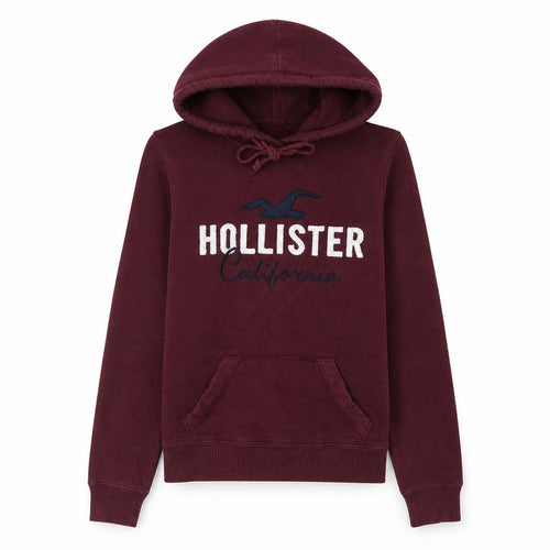 Hollister Womens Burgundy Pullover Hoodie XS Cotton Blend