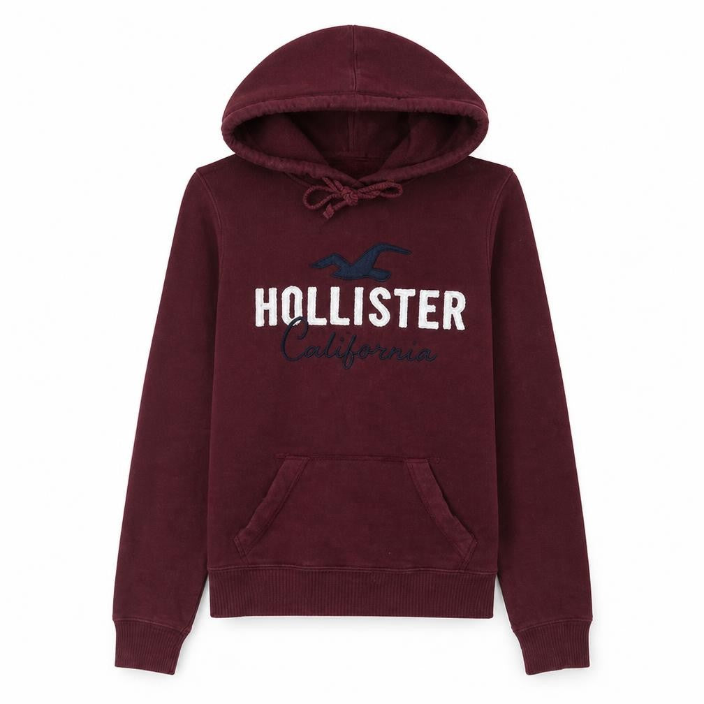 Hollister Womens Burgundy Pullover Hoodie XS Cotton Blend