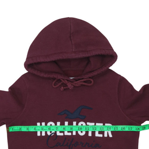 Hollister Womens Burgundy Pullover Hoodie XS Cotton Blend