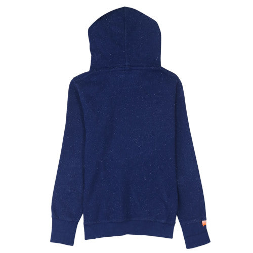 Superdry Womens Navy Pullover Hoodie Size M Graphic Print Cotton Blend