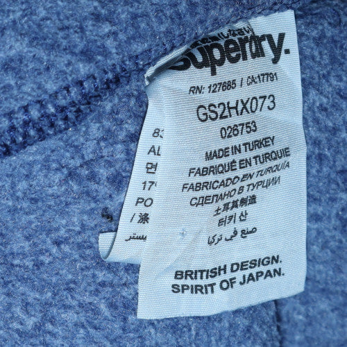 Superdry Womens Navy Pullover Hoodie Size M Graphic Print Cotton Blend