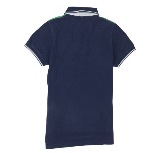 Tommy Hilfiger Men's Green & Navy Colourblock Polo Shirt XS