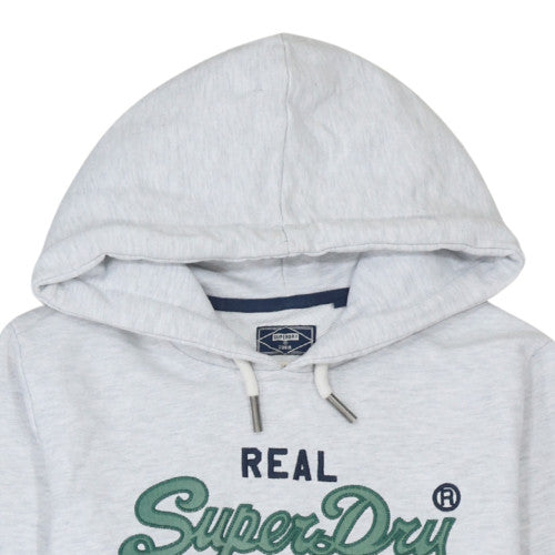 Superdry Womens Grey Pullover Hoodie Size M Cotton Blend Casual