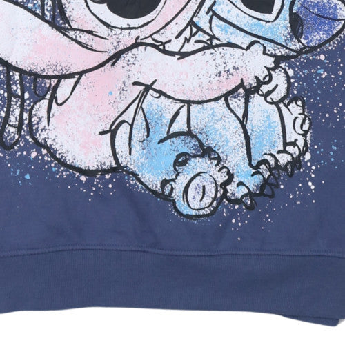 Disney Women’s Blue Stitch & Angel Sweatshirt Size S Regular Fit