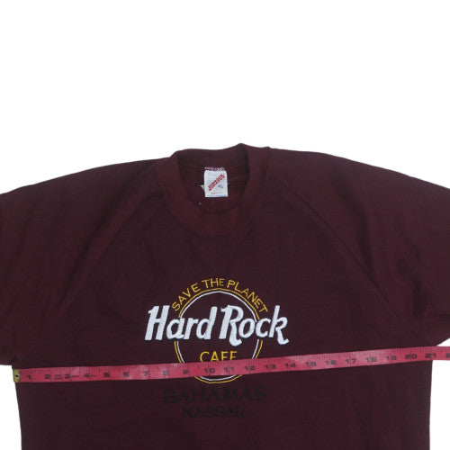 Jerzees Women’s Burgundy Hard Rock Cafe Nassau Pullover Sweatshirt XL