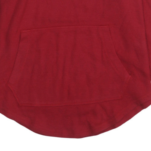 Hollister Womens Red Pullover Hoodie Medium Hooded Stripe Casual