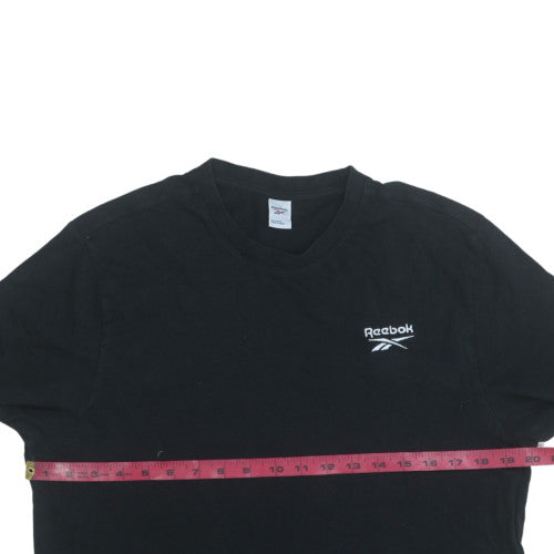 Reebok Men's Black Short Sleeve Crew Neck Cotton Sports T-Shirt M
