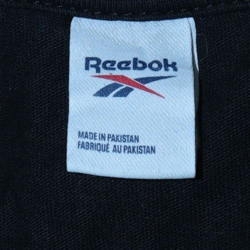 Reebok Men's Black Short Sleeve Crew Neck Cotton Sports T-Shirt M