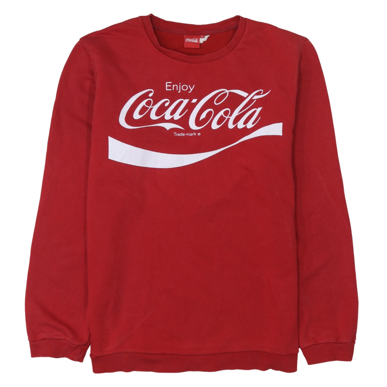 Coca-Cola Women Red XL Pullover Sweatshirt Crew Neck Long Sleeve