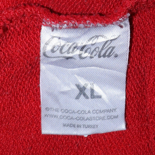 Coca-Cola Women Red XL Pullover Sweatshirt Crew Neck Long Sleeve